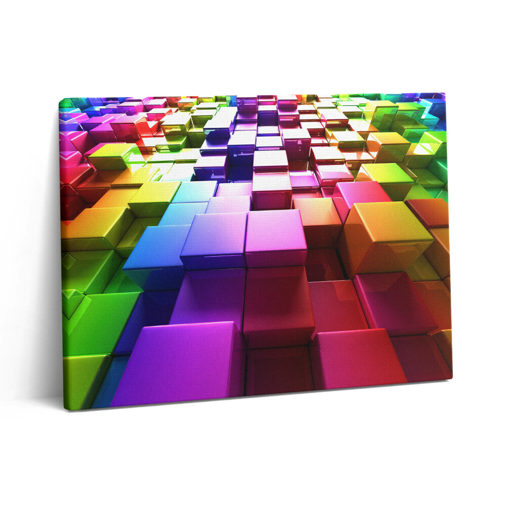 Pictură pe pânză 80x60 Cuburi colorate