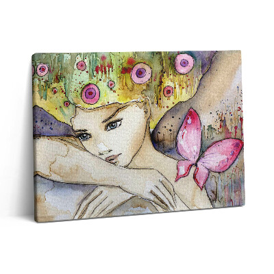 Pictură pe pânză 80x60 Femeie cu părul vopsit