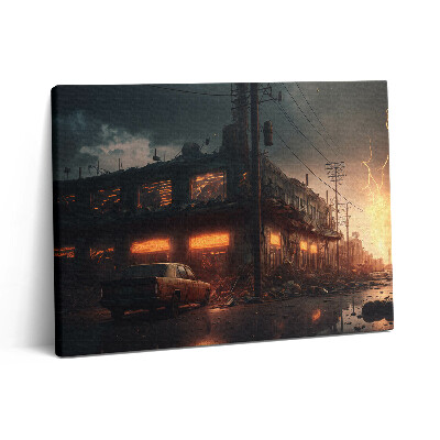 Pictură pe pânză 80x60 Clădire apocaliptică