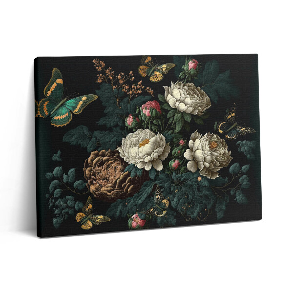 Pictură pe pânză 80x60 Model floral botanic