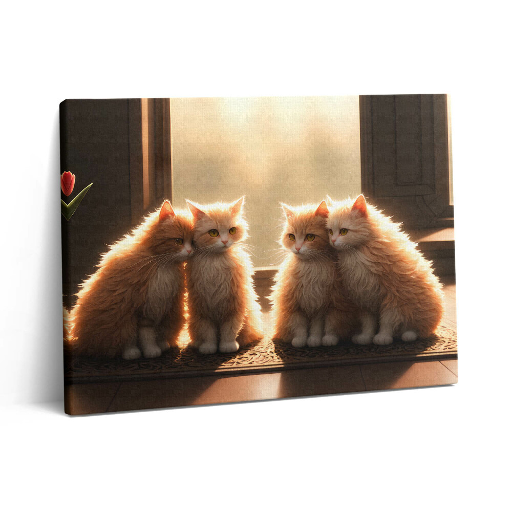 Pictură pe pânză 80x60 Pisicuțe dulci