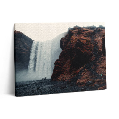 Pictură pe pânză 80x60 Cascadă peisagistică din Islanda