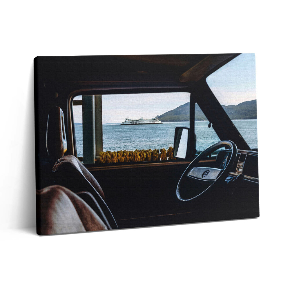 Pictură pe pânză 80x60 Vacanțe cu mașina și la mare