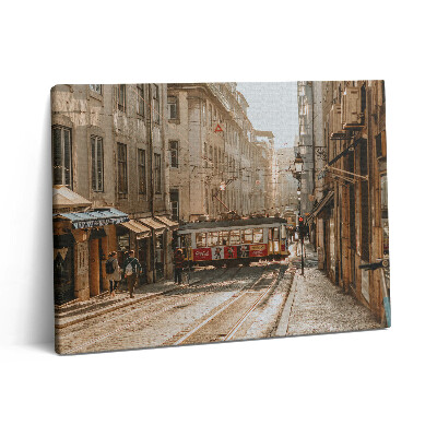 Pictură pe pânză 80x60 Vedere a Lisabonei și a tramvaiului