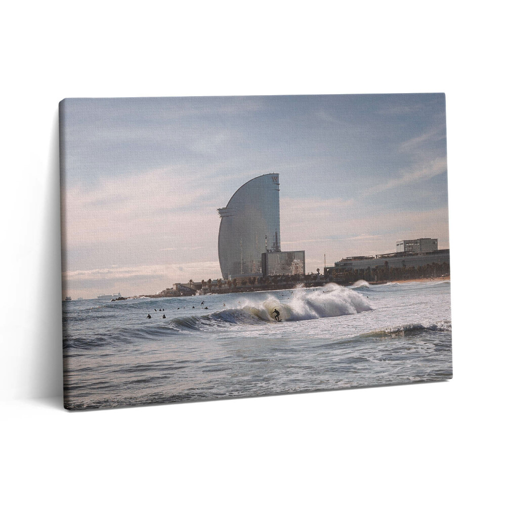 Pictură pe pânză 80x60 Surfer din Barcelona