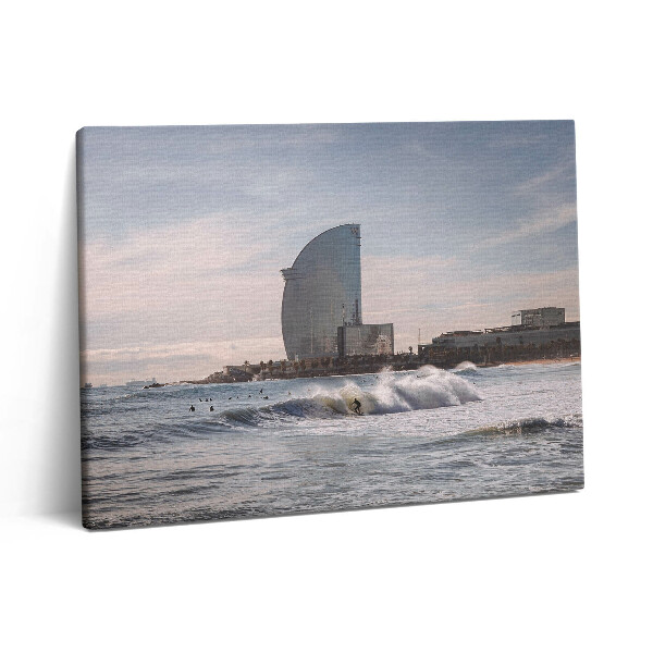 Pictură pe pânză 80x60 Surfer din Barcelona