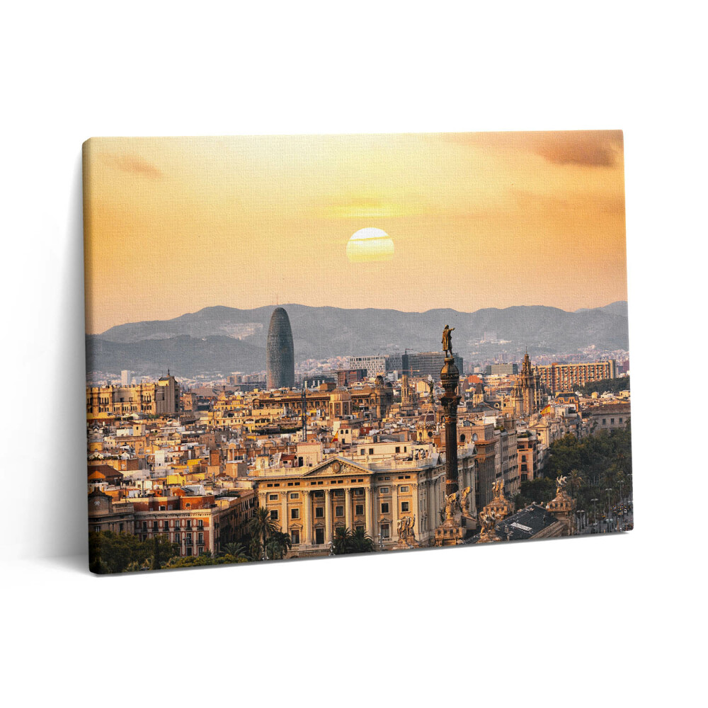 Pictură pe pânză 80x60 Peisajul Sagrada Familia din Barcelona