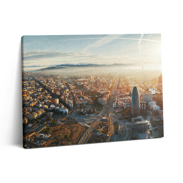 Pictură pe pânză 80x60 Panoramă a orașului Barcelona