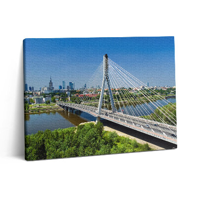 Pictură pe pânză 80x60 Podul Varșoviei de pe râul Vistula