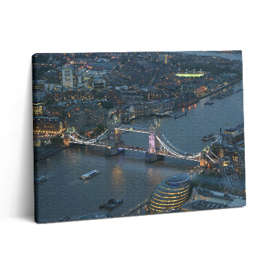 Pictură pe pânză 80x60 Tower Bridge în Londra noaptea