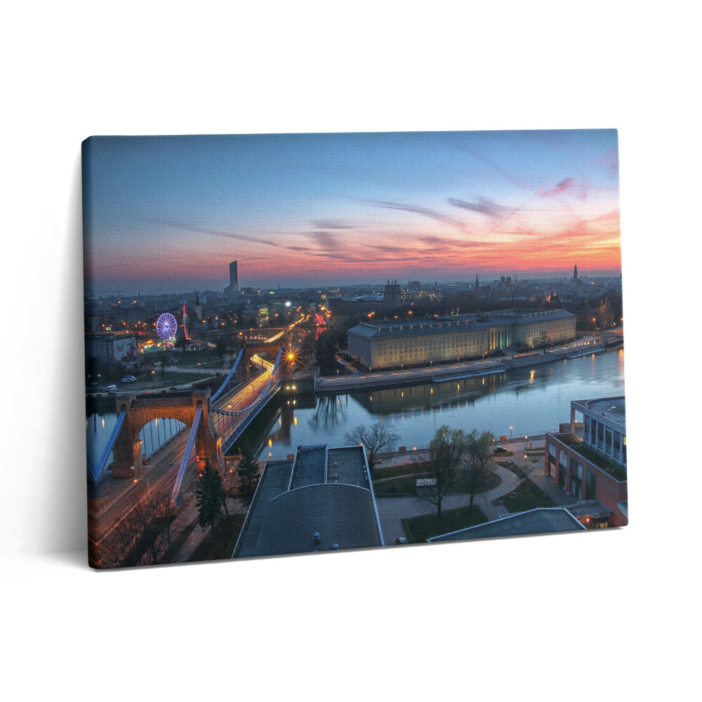 Pictură pe pânză 80x60 Wroclaw din perspectivă de pasăre