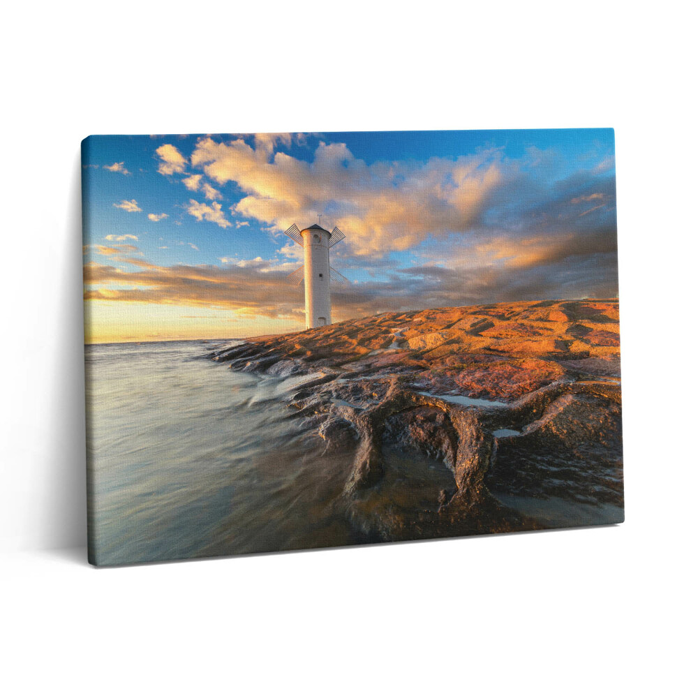 Pictură pe pânză 80x60 Un far pe Marea Baltică