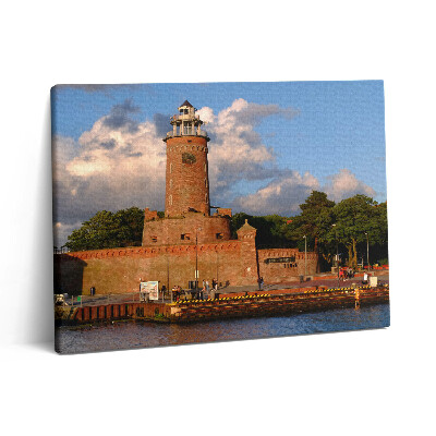 Pictură pe pânză 80x60 Far în Kołobrzeg Polonia