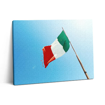 Pictură pe pânză 80x60 steagul italian