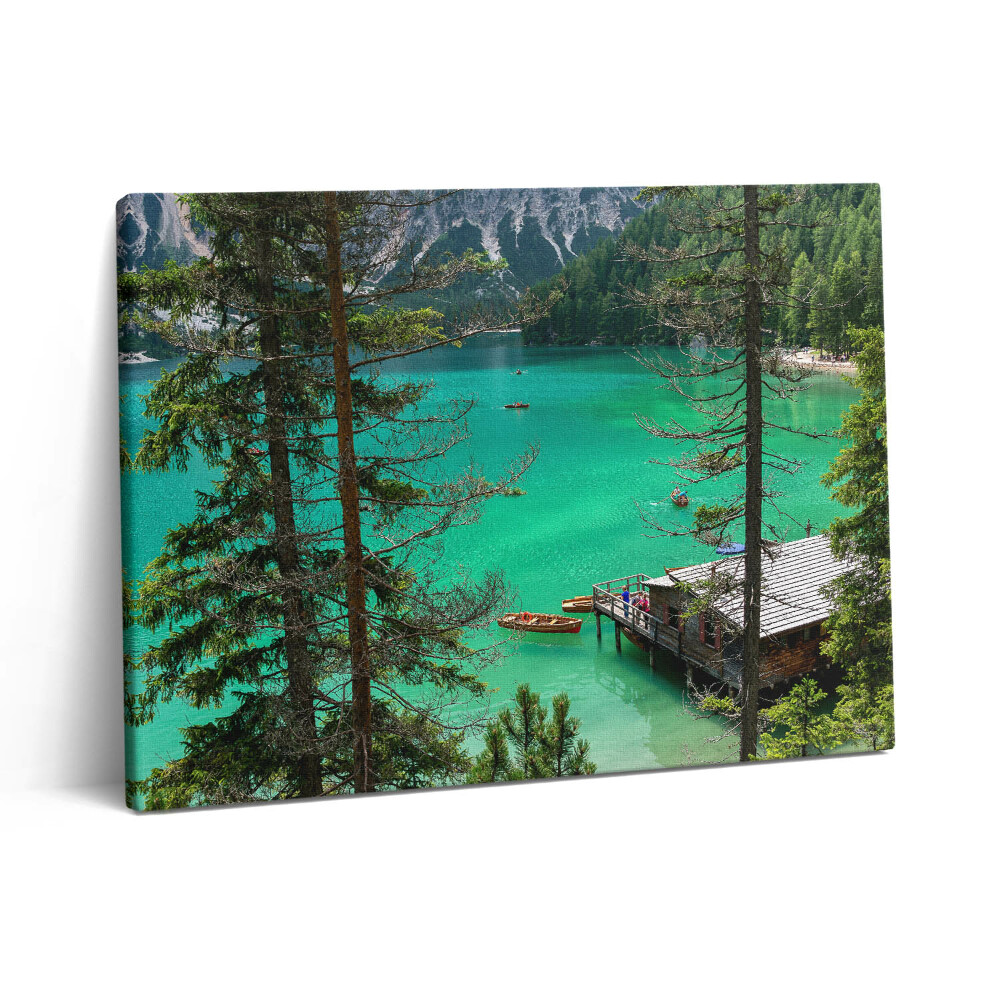 Pictură pe pânză 80x60 Caiac de lemn în apă