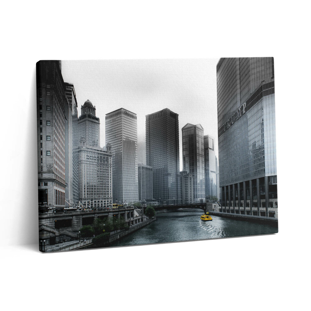 Pictură pe pânză 80x60 Lodz cu o panoramă a orașului