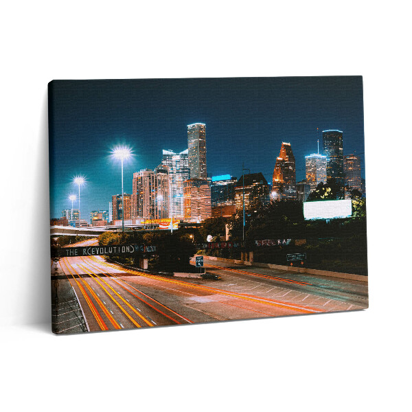 Pictură pe pânză 80x60 Orașul Houston noaptea