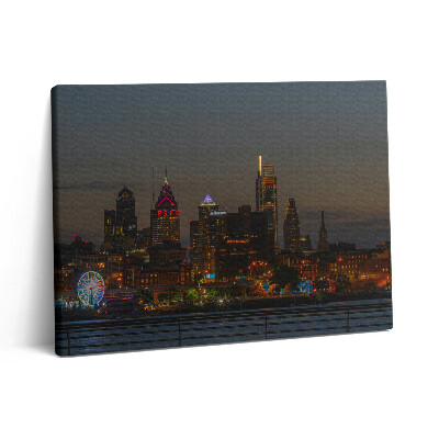 Pictură pe pânză 80x60 Roata Ferris din Philadelphia