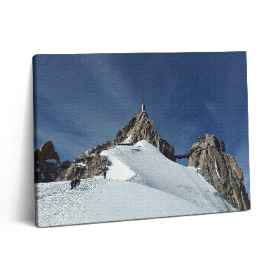 Pictură pe pânză 80x60 Vârful muntelui iarna