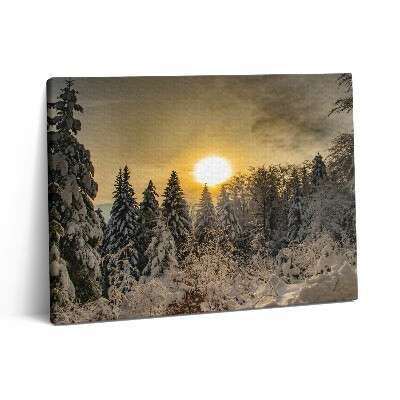 Pictură pe pânză 80x60 Peisaj de iarnă al Munților Beskid