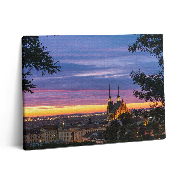 Pictură pe pânză 80x60 Răsărit de soare în Brno