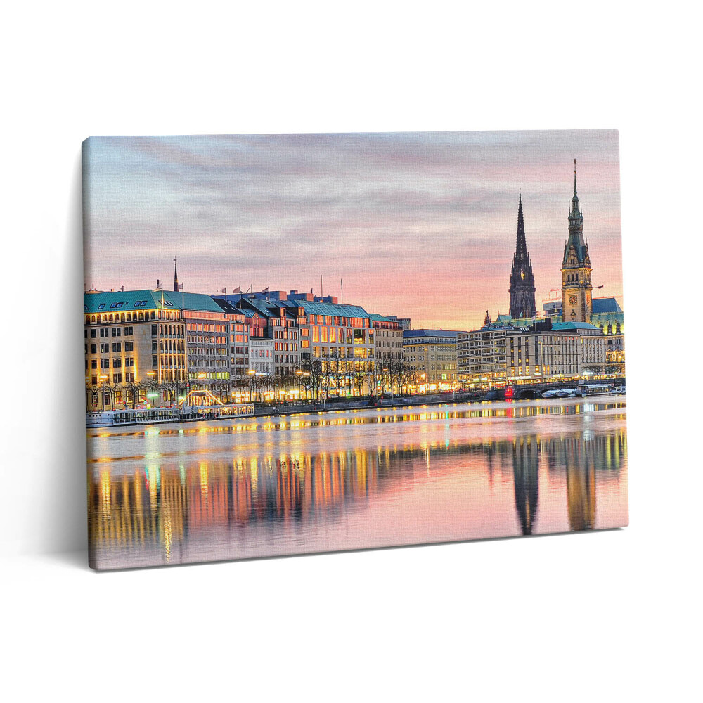 Pictură pe pânză 80x60 Alster în Hamburg