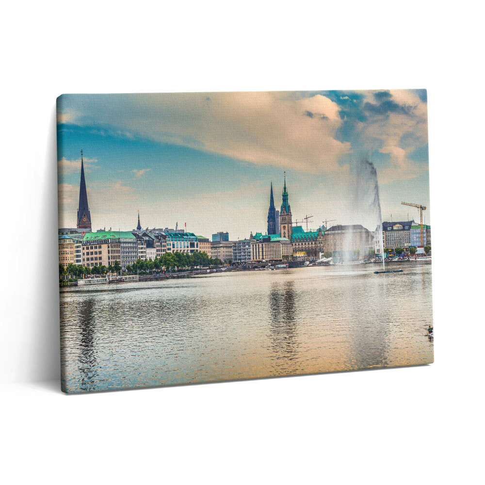 Pictură pe pânză 80x60 Binnenalster din Hamburg