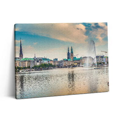 Pictură pe pânză 80x60 Binnenalster din Hamburg