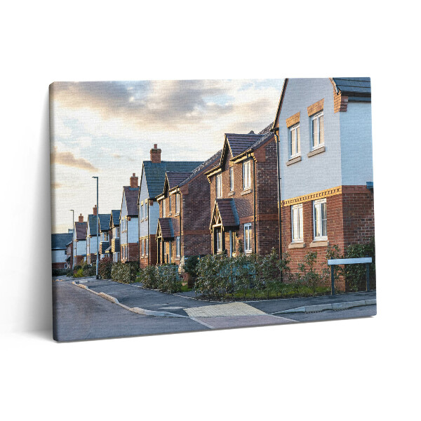 Pictură pe pânză 80x60 Case în Anglia la apus