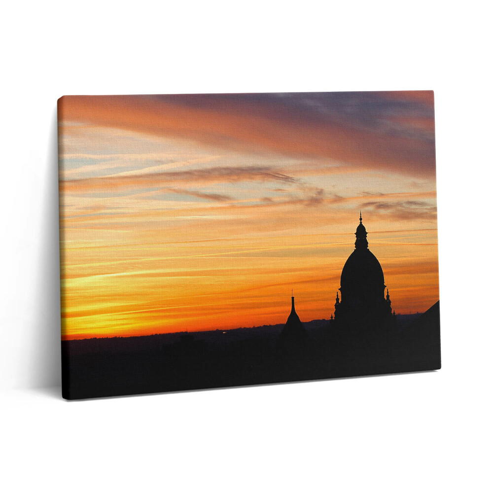 Pictură pe pânză 80x60 Clădire la apus