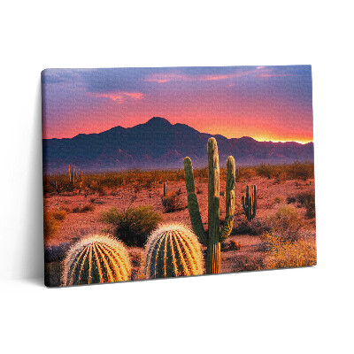 Pictură pe pânză 80x60 Apus de soare în deșert