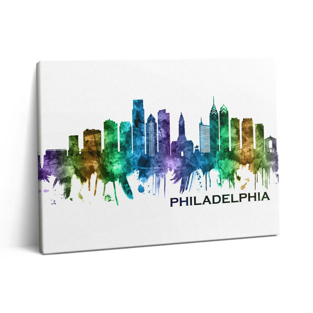 Pictură pe pânză 80x60 Ilustrație colorată a Philadelphiei