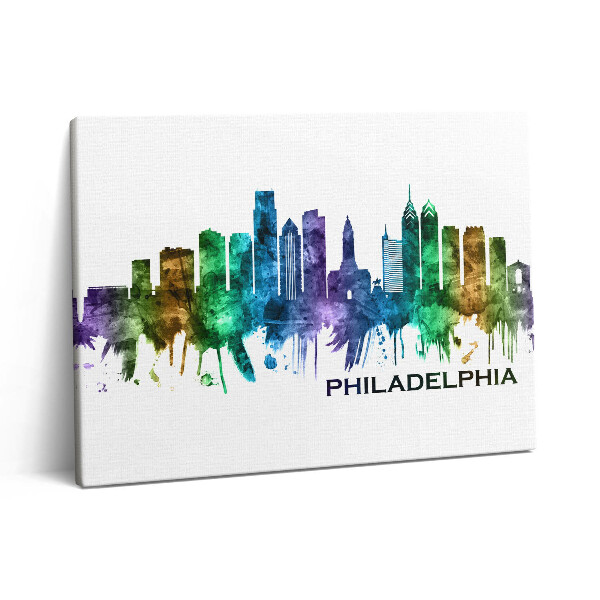 Pictură pe pânză 80x60 Ilustrație colorată a Philadelphiei