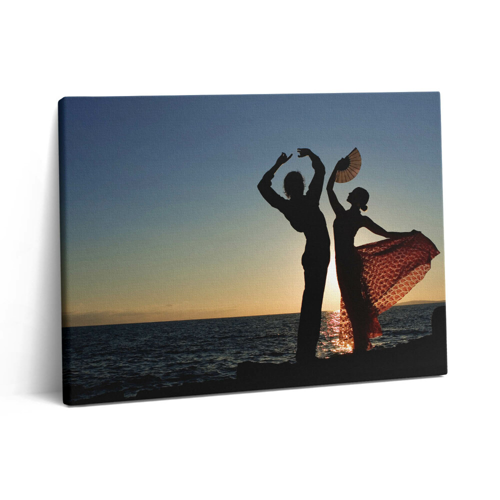 Pictură pe pânză 80x60 Dans spaniol pe plajă