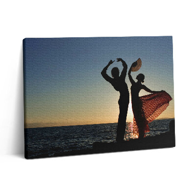 Pictură pe pânză 80x60 Dans spaniol pe plajă