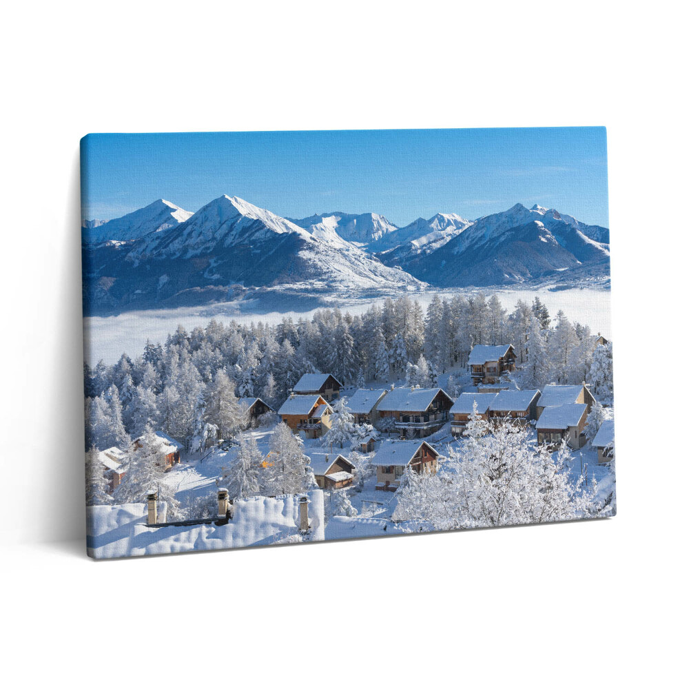 Pictură pe pânză 80x60 Zăpadă în Alpi