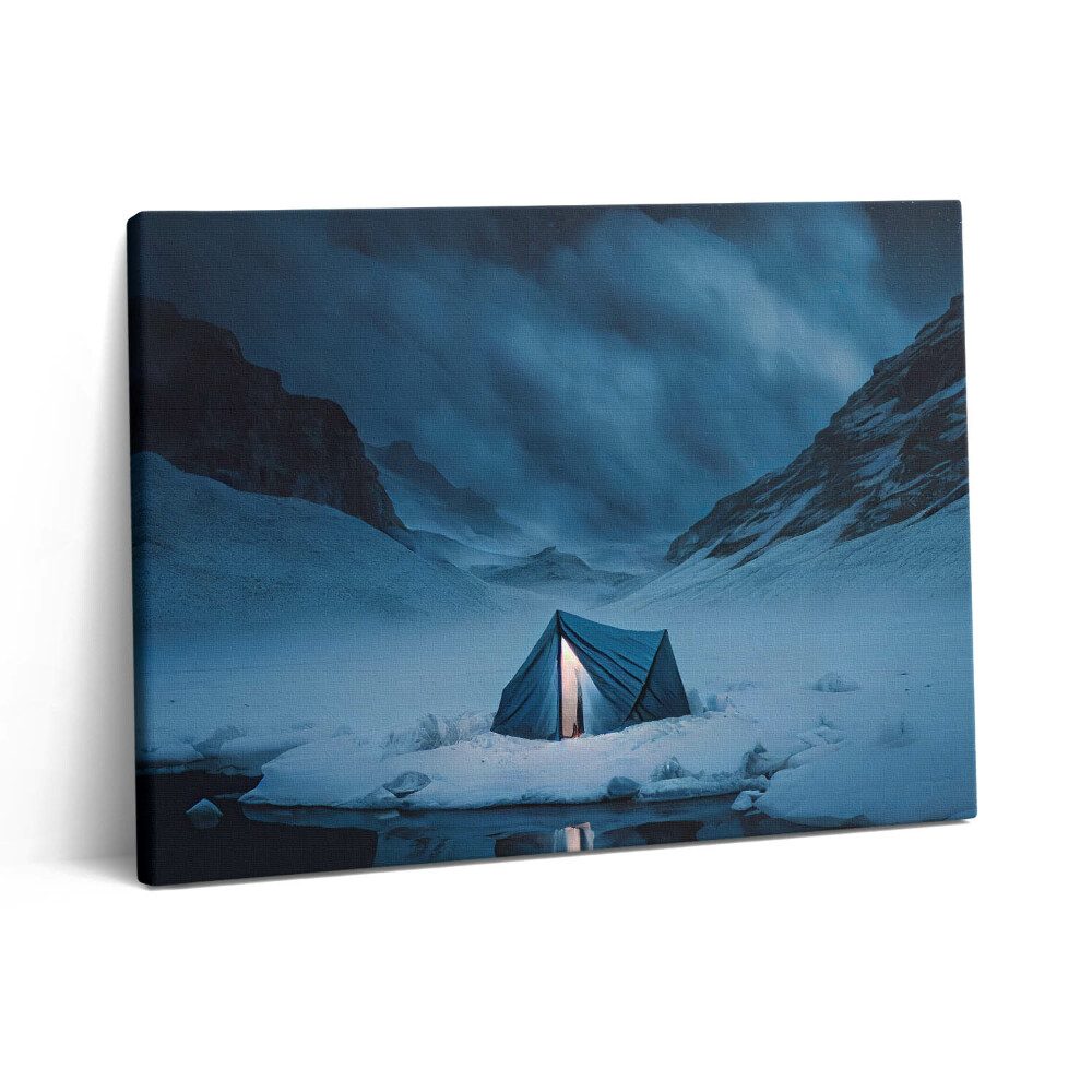 Pictură pe pânză 80x60 Cort în munții Islandei