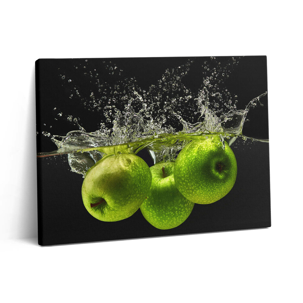 Pictură pe pânză 80x60 Mere verzi în apă