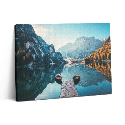 Pictură pe pânză 80x60 Bărci pe lac