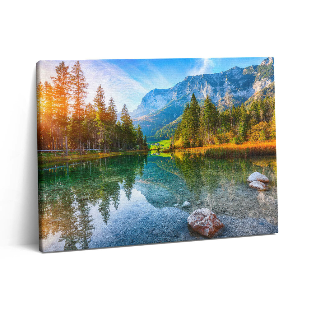 Pictură pe pânză 80x60 Peisaj de râu de munte