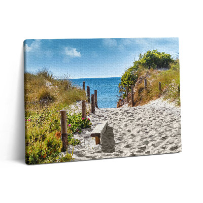 Pictură pe pânză 80x60 Drum nisipos spre plajă și mare