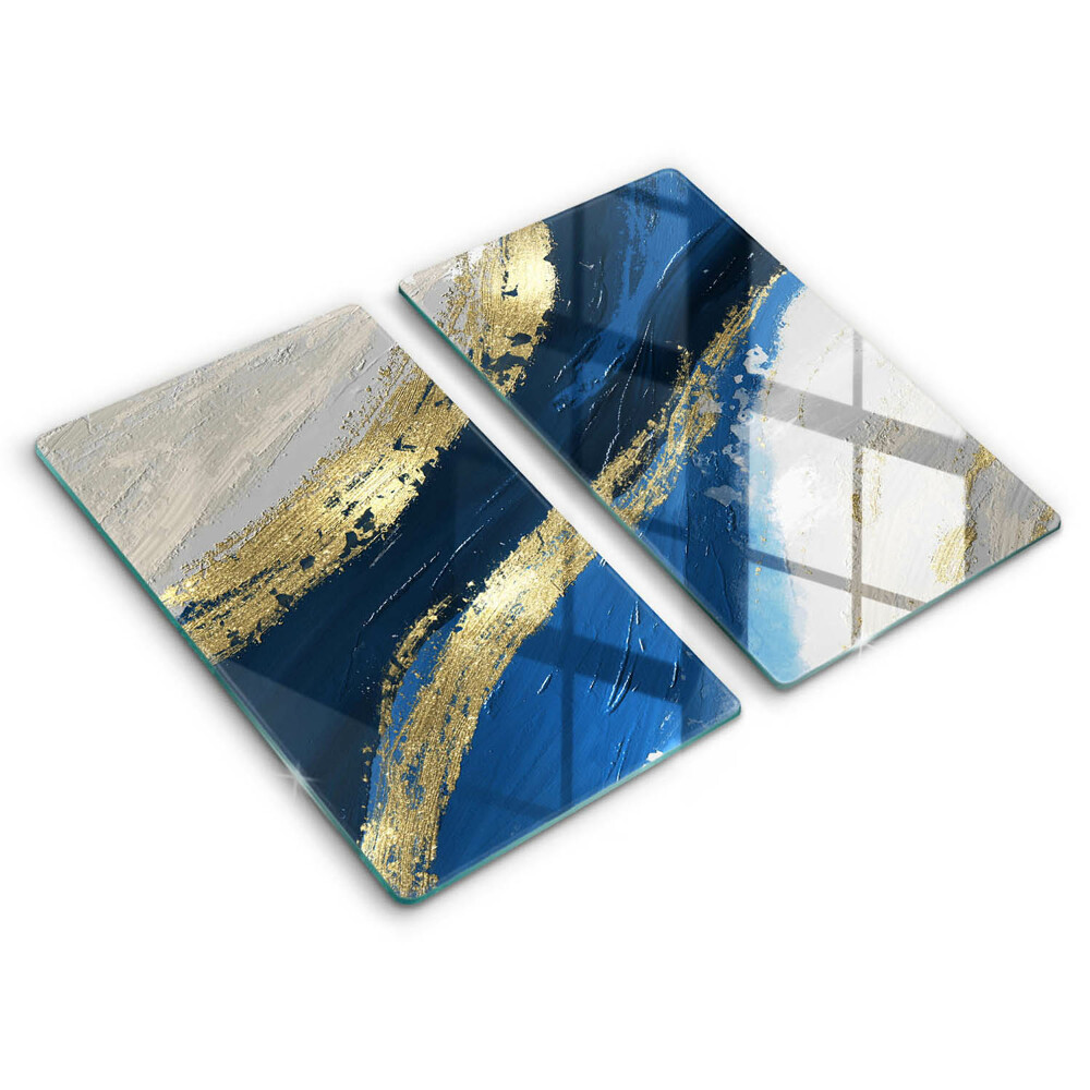 Placă din sticla protectie plita Textură cu aur