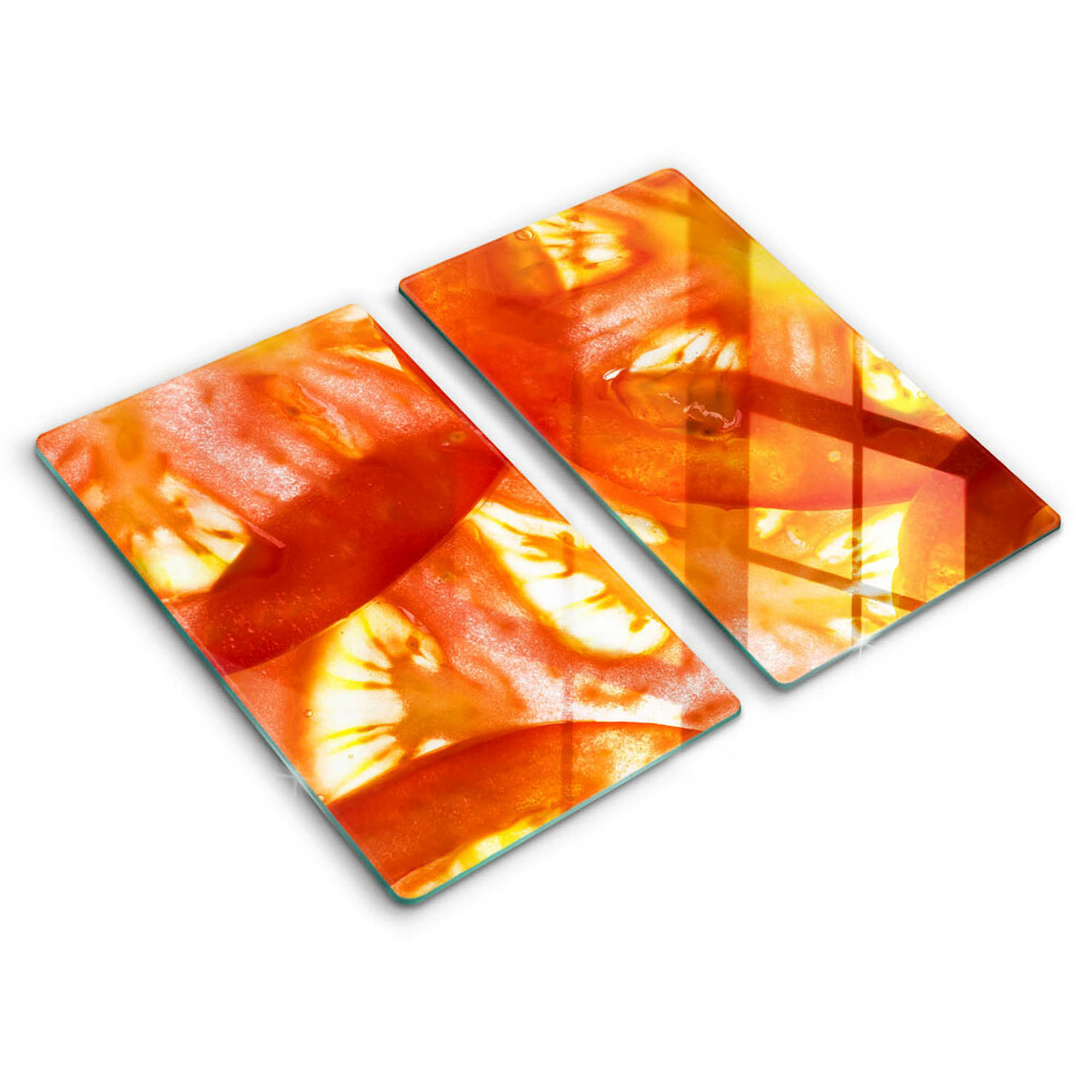 Placă din sticla protectie plita Felie de roșii roșii