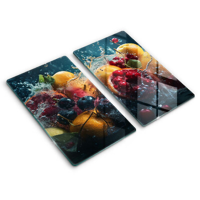 Placă din sticla protectie plita Fructe în apă