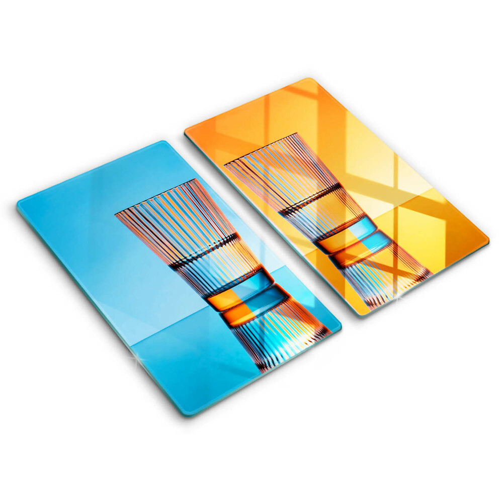 Placă din sticla protectie plita Două pahare de apă