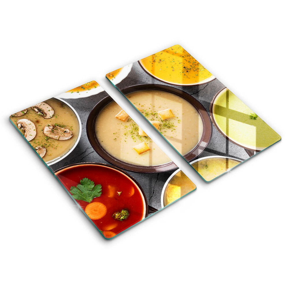 Placă din sticla protectie plita Supe colorate