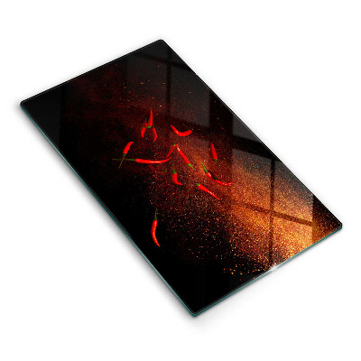 Placă din sticla protectie perete bucatarie Ardei iuți