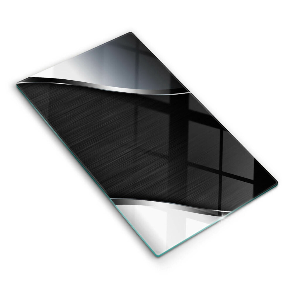 Placă sticla protectie aragaz Abstracție metalică