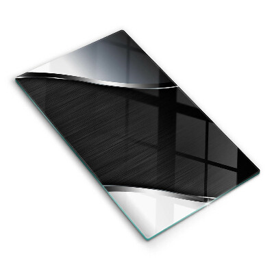 Placă sticla protectie aragaz Abstracție metalică