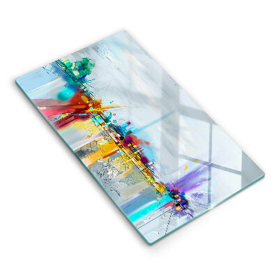 Placă sticla protectie aragaz Abstracție pictată